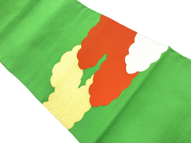 リサイクル　雲模様織出し名古屋帯